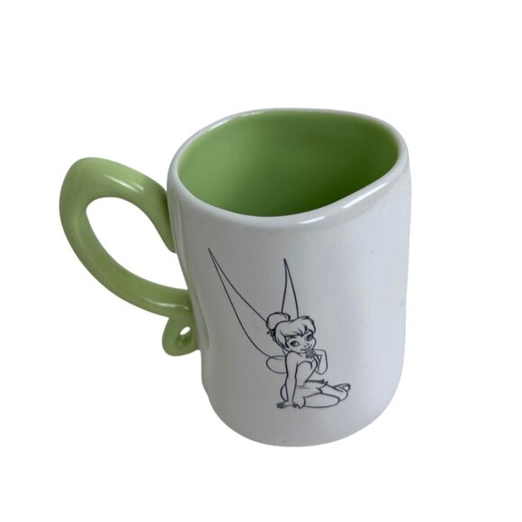 Disney Tinker Bell Mug Rae Dunn Artisan Collection Green Wing Handle - Picture 3 of 6